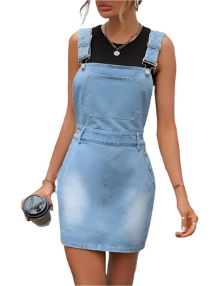 Isabella – Mouwloze Dames Mini Spijkerjurk