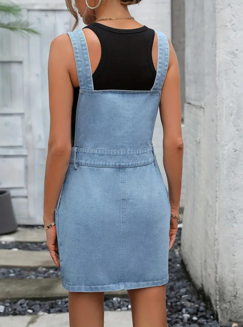 Isabella – Mouwloze Dames Mini Spijkerjurk