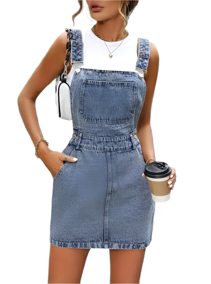 Isabella – Mouwloze Dames Mini Spijkerjurk