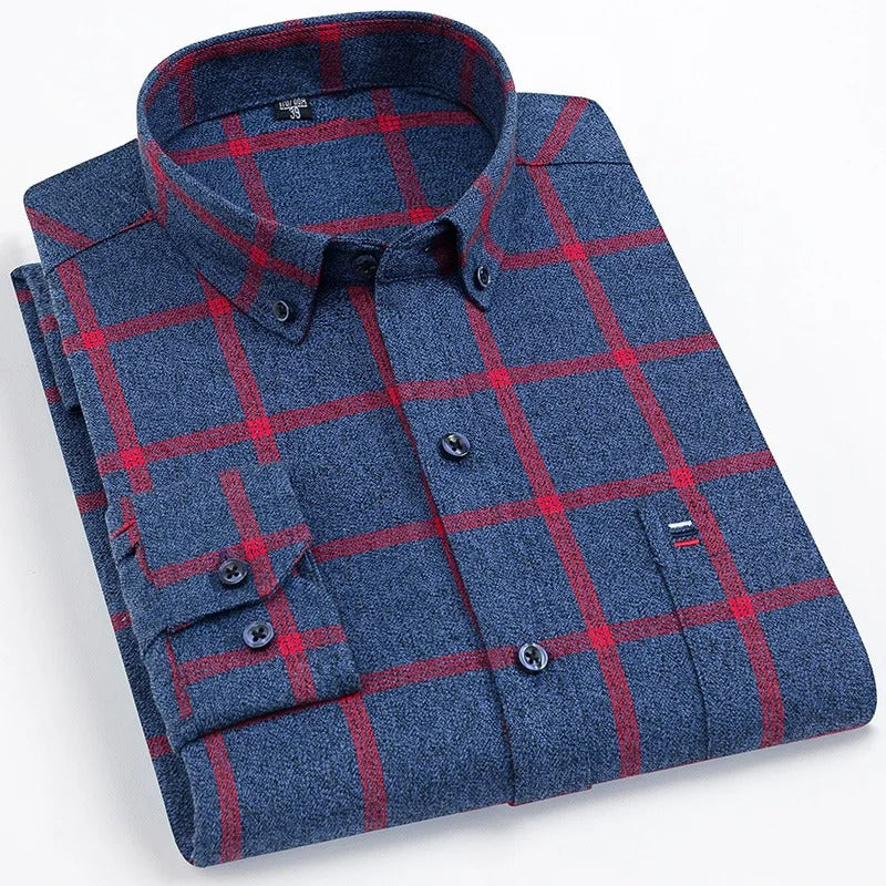 Matteo – Premium Heren Overhemd met Lange Mouwen en Ruitpatroon