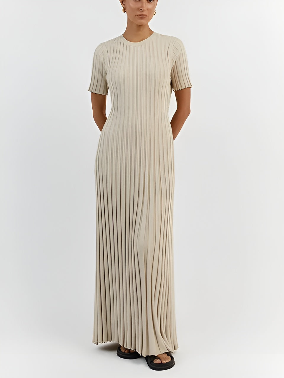 Isabella – Gebreide Multicolor Maxi Jurk voor Dames