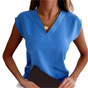 Clara – Veelzijdige Mouwloze V-Hals Damesblouse