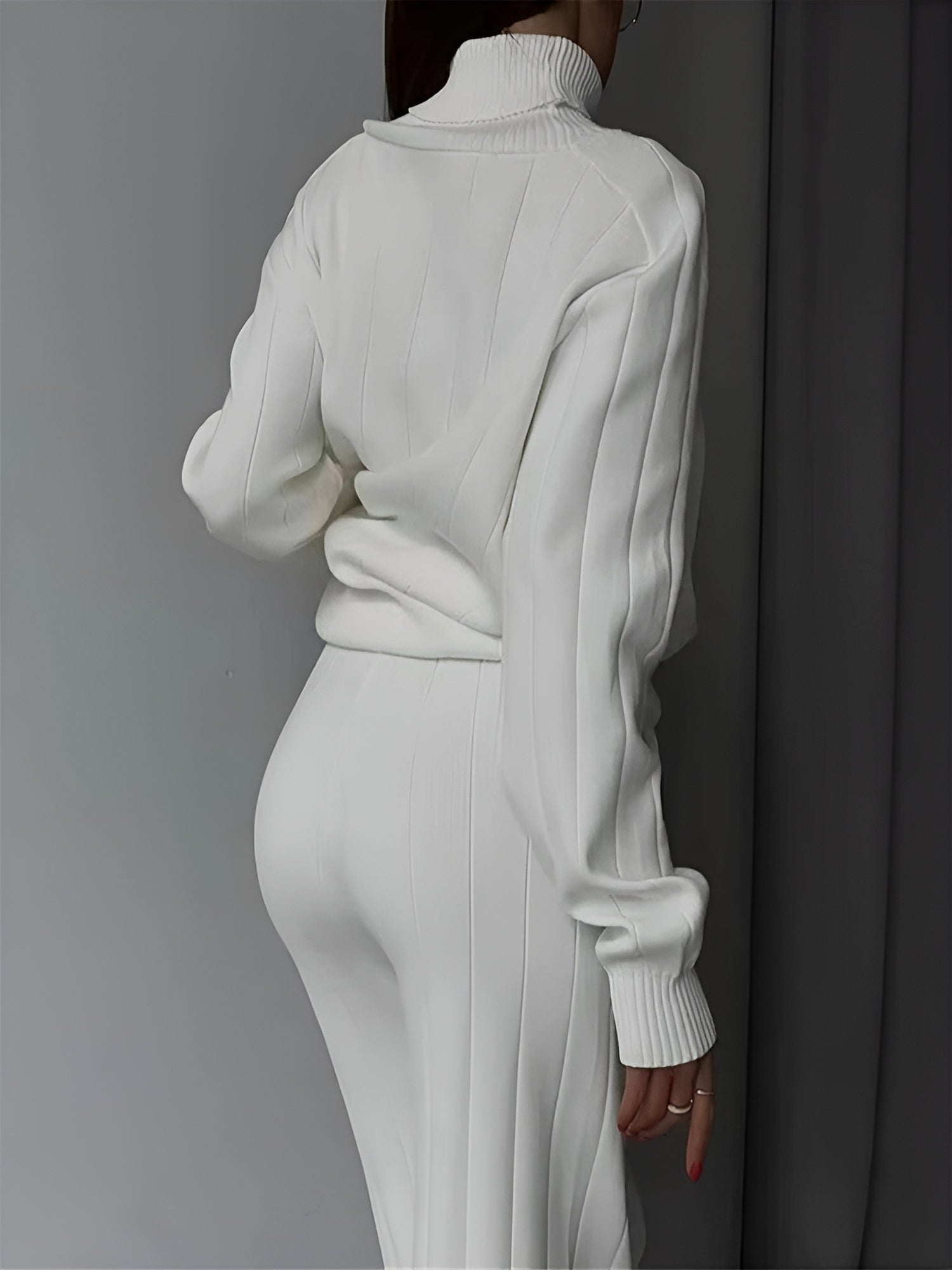 Sofia – Gebreide Dames Loungewear Set in Wit