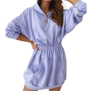 Catriona – Geborstelde Fleece Hoodie Jurk voor Dames