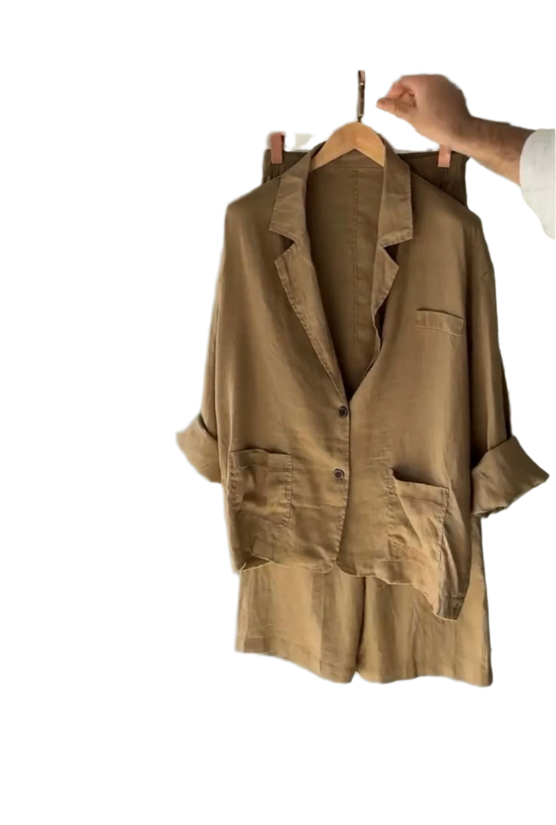 MarcoDelano Dames Jas Stijl Shirt & Plazo Set