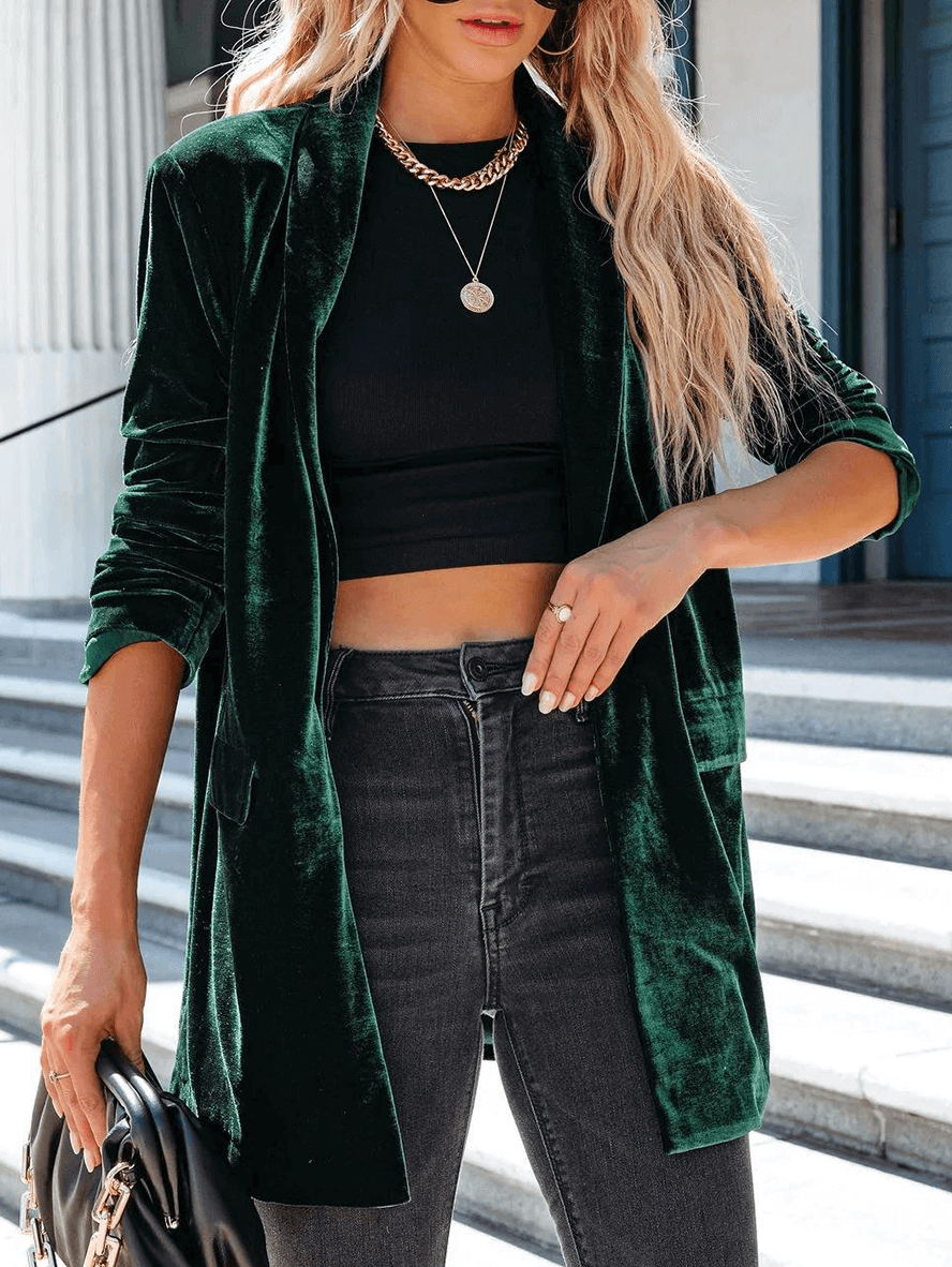 Alessia – Elegante Open Damesblazer in Luxe Kleuren