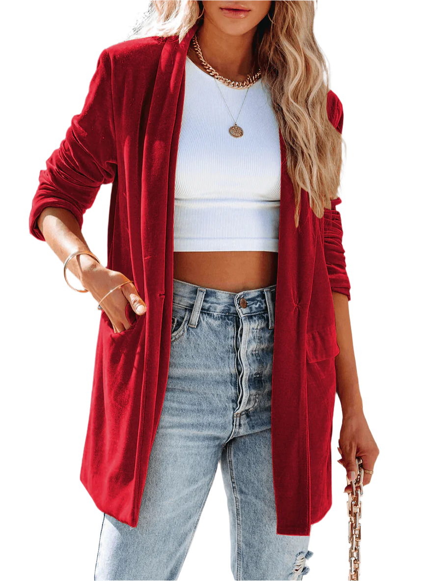 Alessia – Elegante Open Damesblazer in Luxe Kleuren
