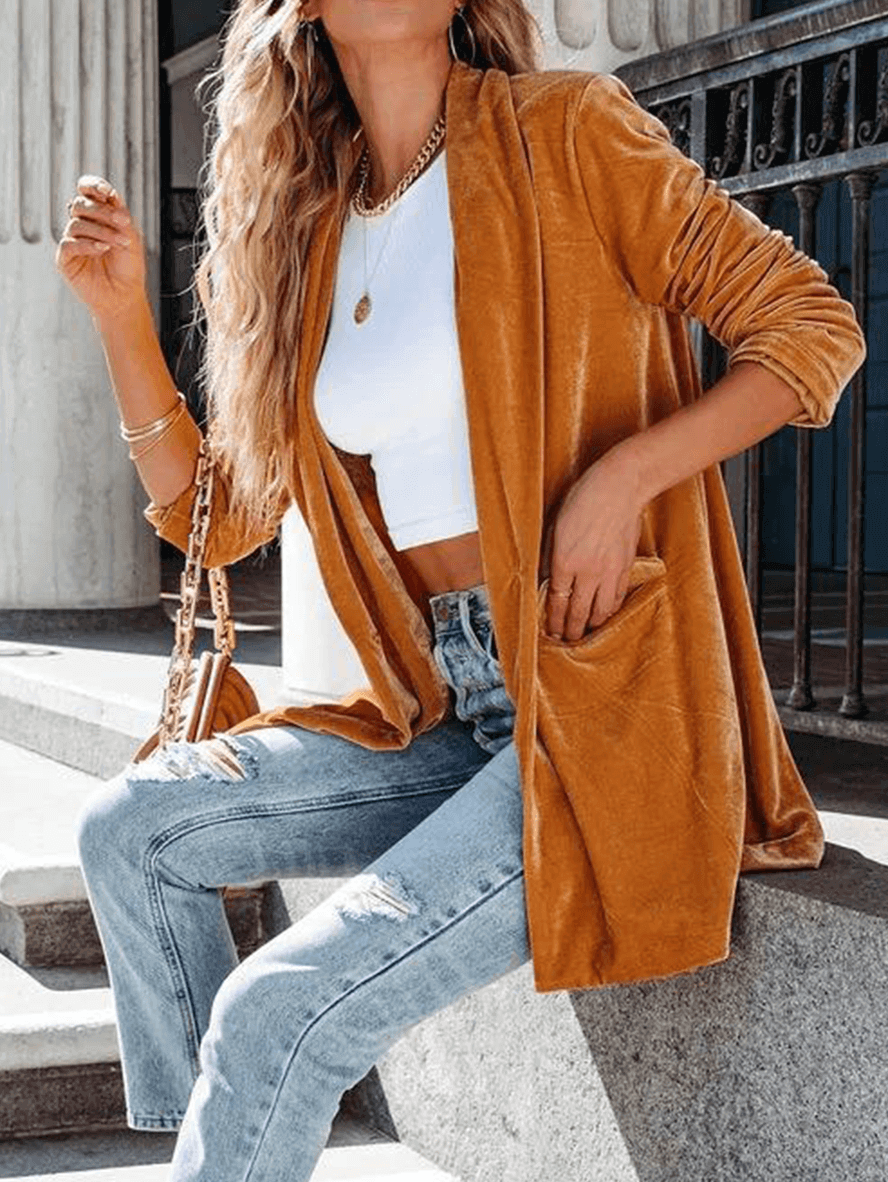 Alessia – Elegante Open Damesblazer in Luxe Kleuren
