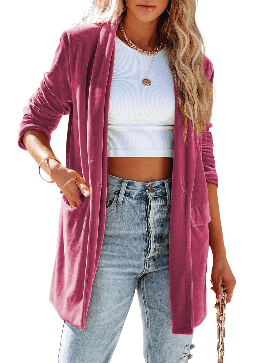 Alessia – Elegante Open Damesblazer in Luxe Kleuren