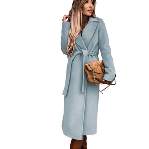 Elena – Elegante Lange Damesmantel van Wol