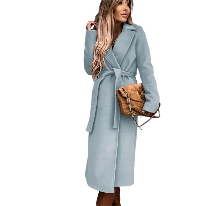 Elena – Elegante Lange Damesmantel van Wol