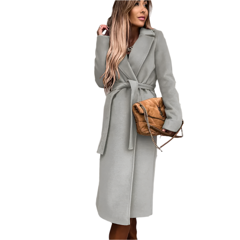 Elena – Elegante Lange Damesmantel van Wol