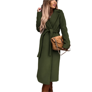 Elena – Elegante Lange Damesmantel van Wol