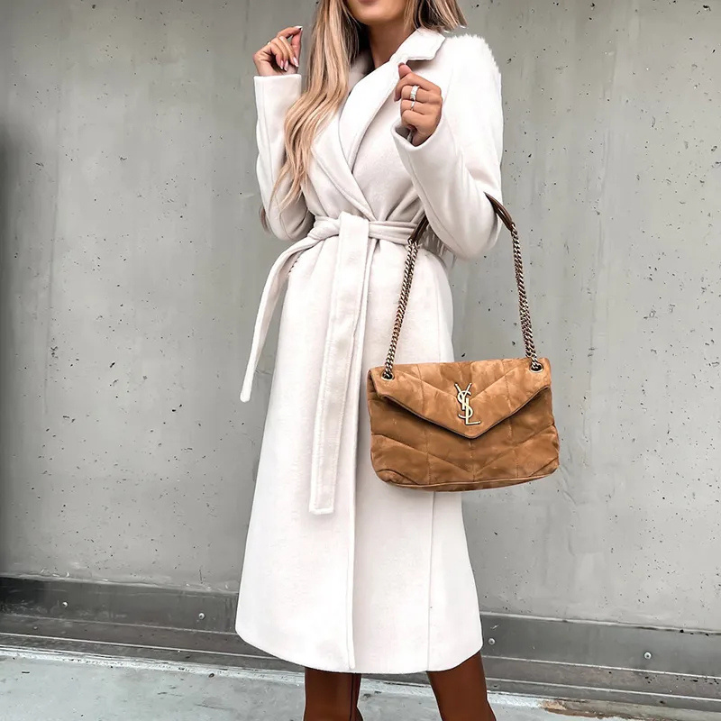 Elena – Elegante Lange Damesmantel van Wol