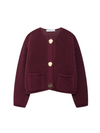 Giulia – Grofgebreid Damesvest met Metallic Knopen