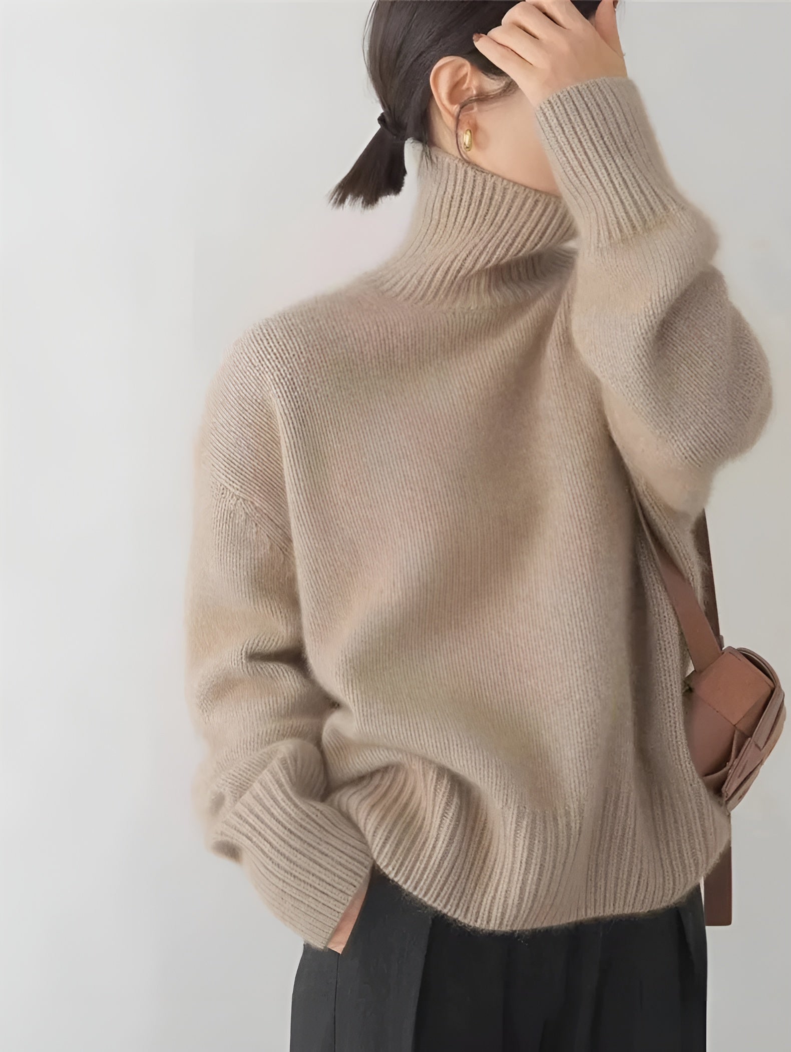 Isabella – Zachte Beige Dames Kasjmier Coltrui