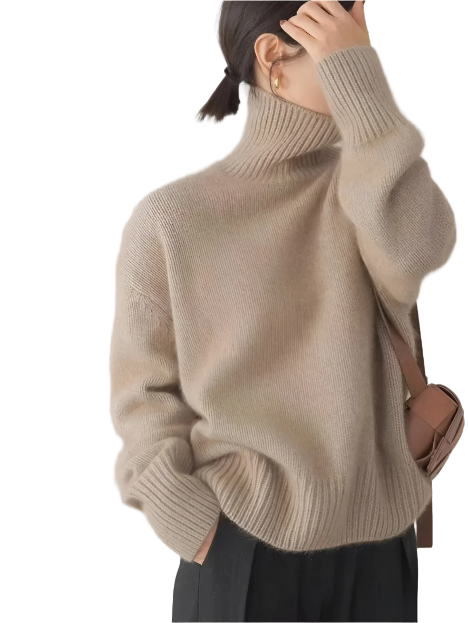 Isabella – Zachte Beige Dames Kasjmier Coltrui