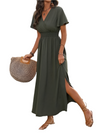 Sofia – Olijfgroene Getailleerde Dames Longline Jas