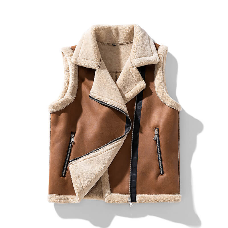 Matteo – Winddichte Heren Fleece-Gevoerde Leren Bodywarmer