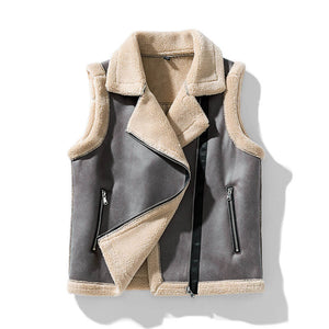 Matteo – Winddichte Heren Fleece-Gevoerde Leren Bodywarmer