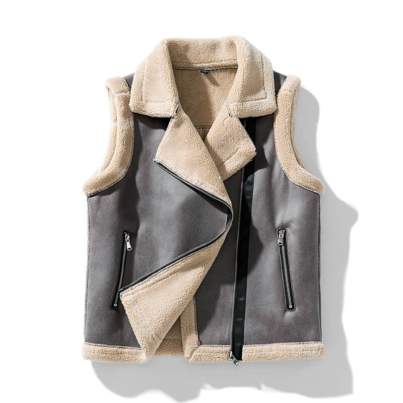 Matteo – Winddichte Heren Fleece-Gevoerde Leren Bodywarmer