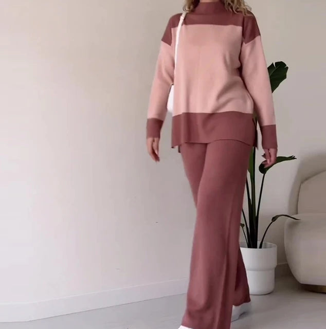 SerenaBlocco™️ trui en effen lange broek set