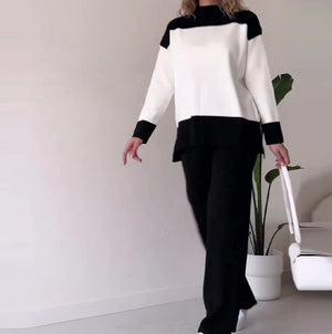 SerenaBlocco™️ trui en effen lange broek set