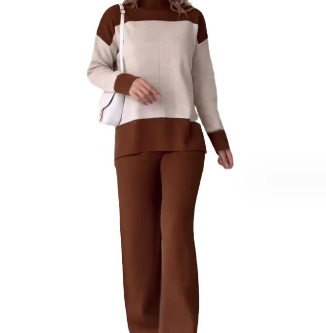 SerenaBlocco™️ trui en effen lange broek set