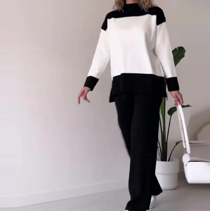 SerenaBlocco™️ trui en effen lange broek set