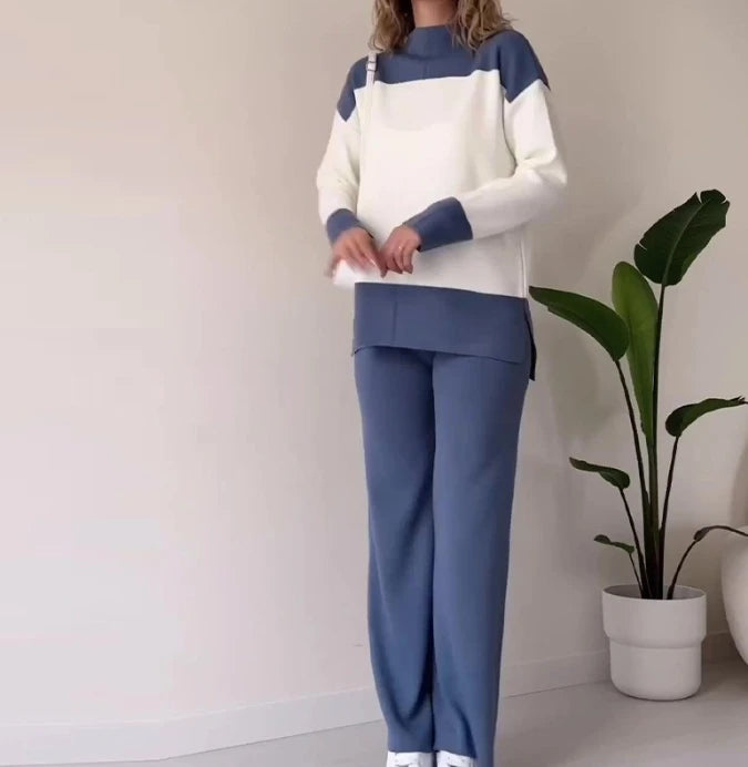 SerenaBlocco™️ trui en effen lange broek set