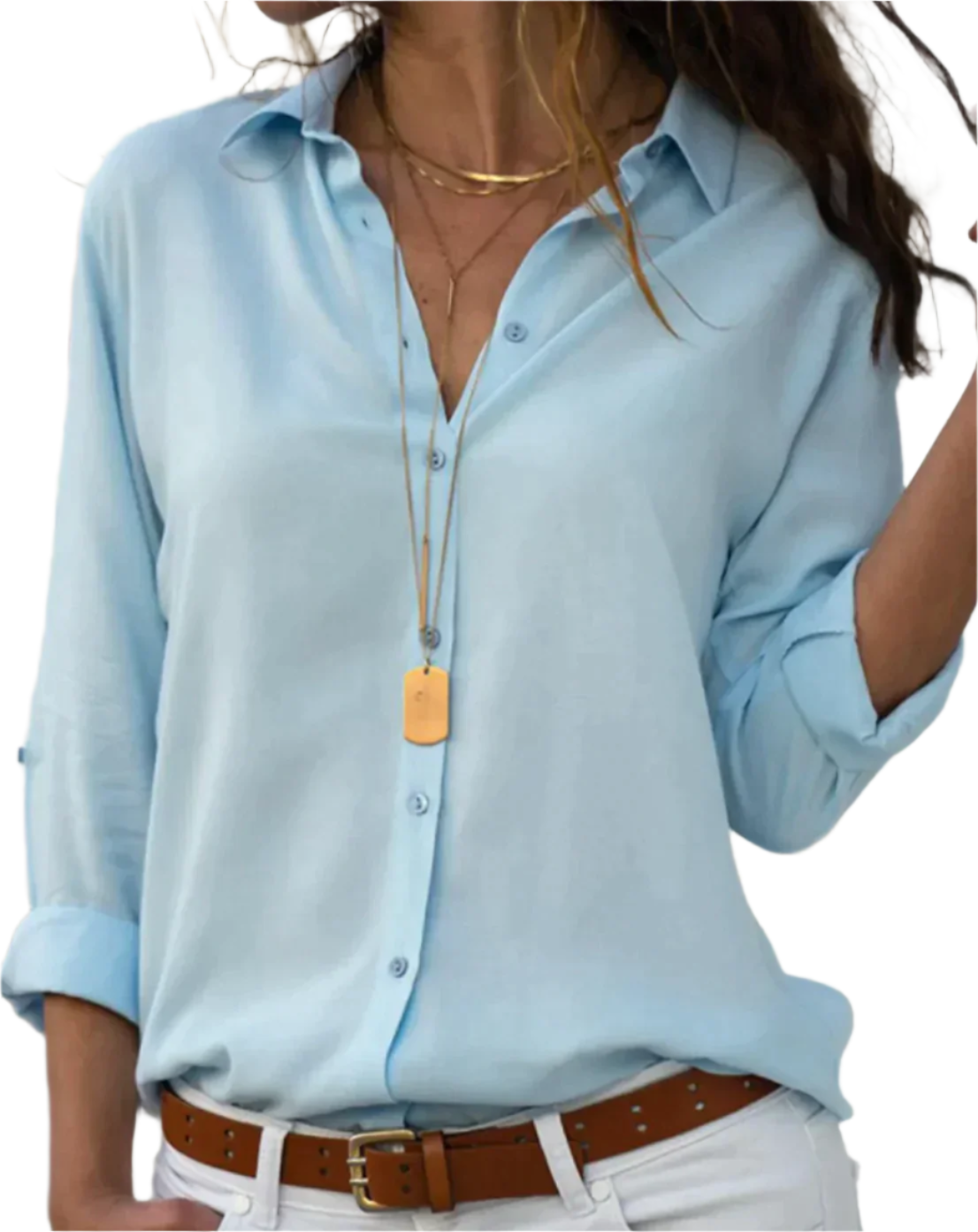 Darlene – Elegante Dames Blouse met Italiaanse Kraag van Satijn