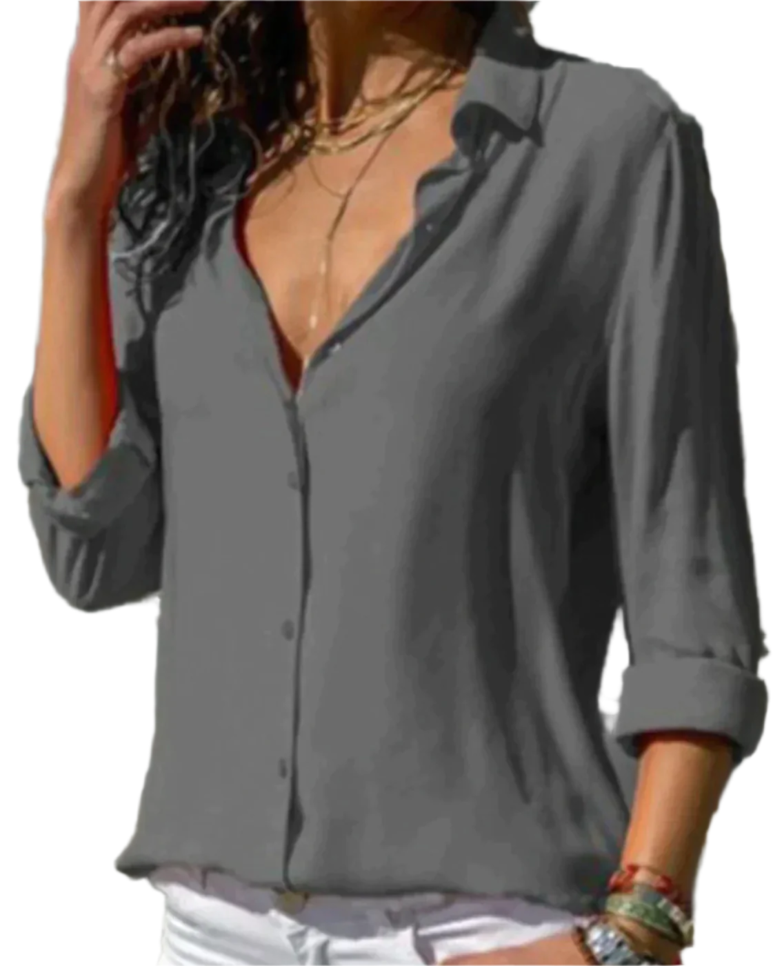 Darlene – Elegante Dames Blouse met Italiaanse Kraag van Satijn