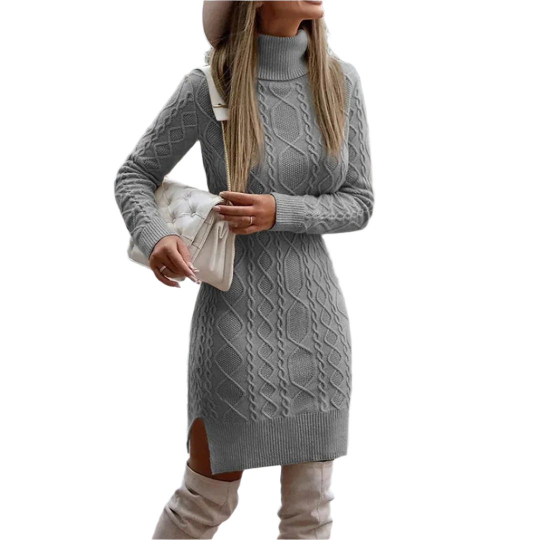 Isabella – Warme Gebreide Dames Coltrui Jurk