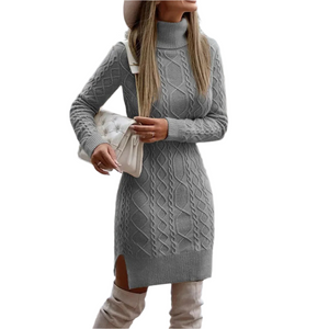 Isabella – Warme Gebreide Dames Coltrui Jurk