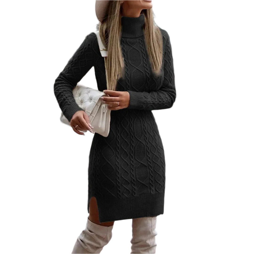 Isabella – Warme Gebreide Dames Coltrui Jurk