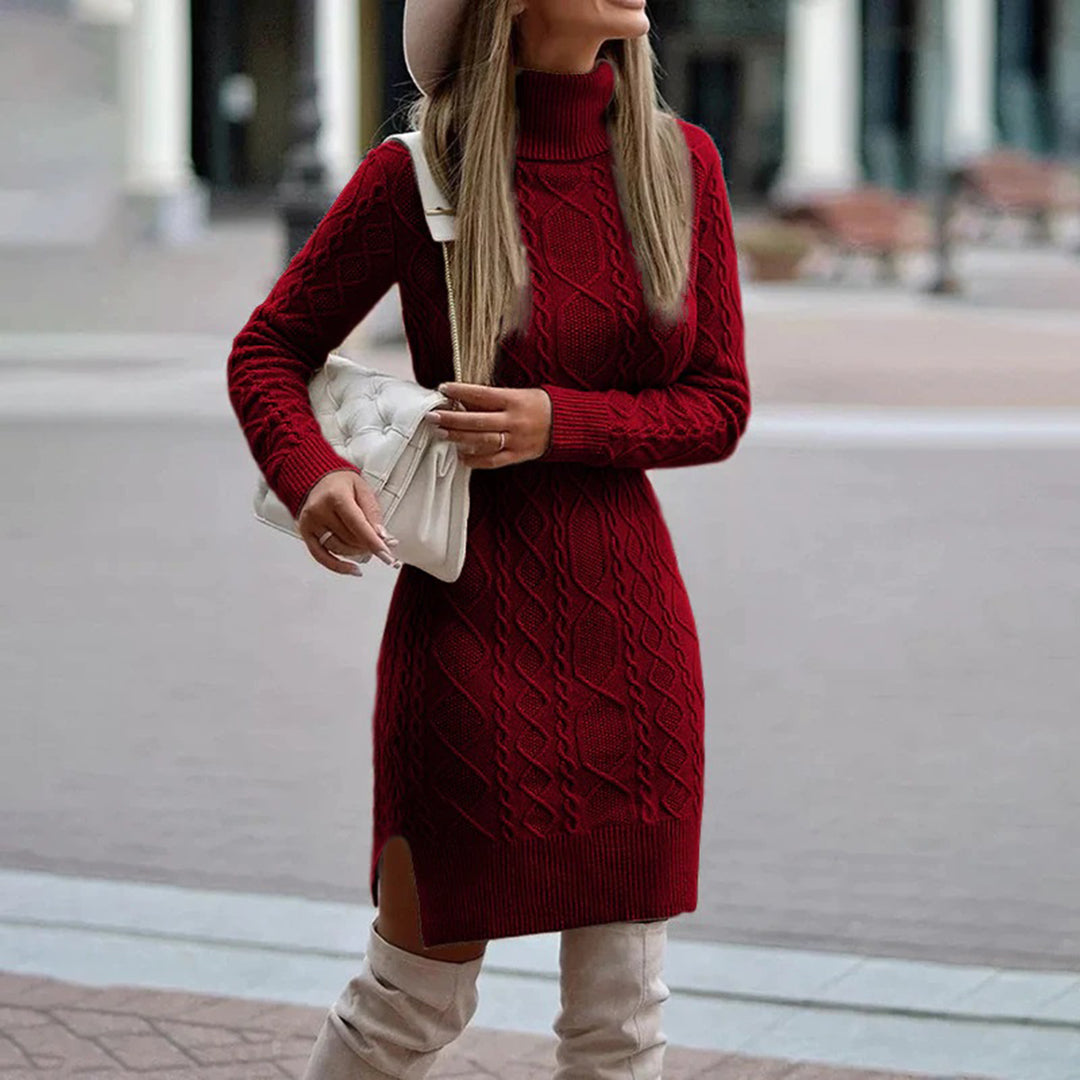 Isabella – Warme Gebreide Dames Coltrui Jurk