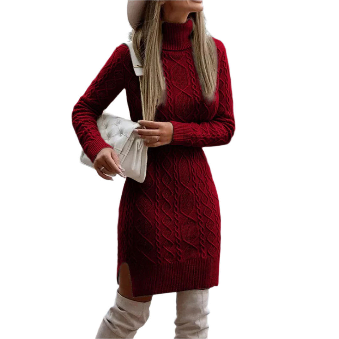 Isabella – Warme Gebreide Dames Coltrui Jurk