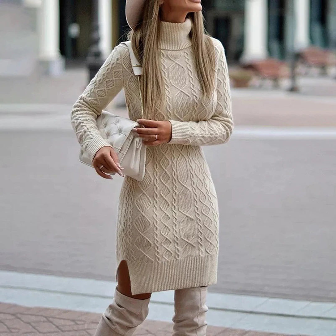 Isabella – Warme Gebreide Dames Coltrui Jurk