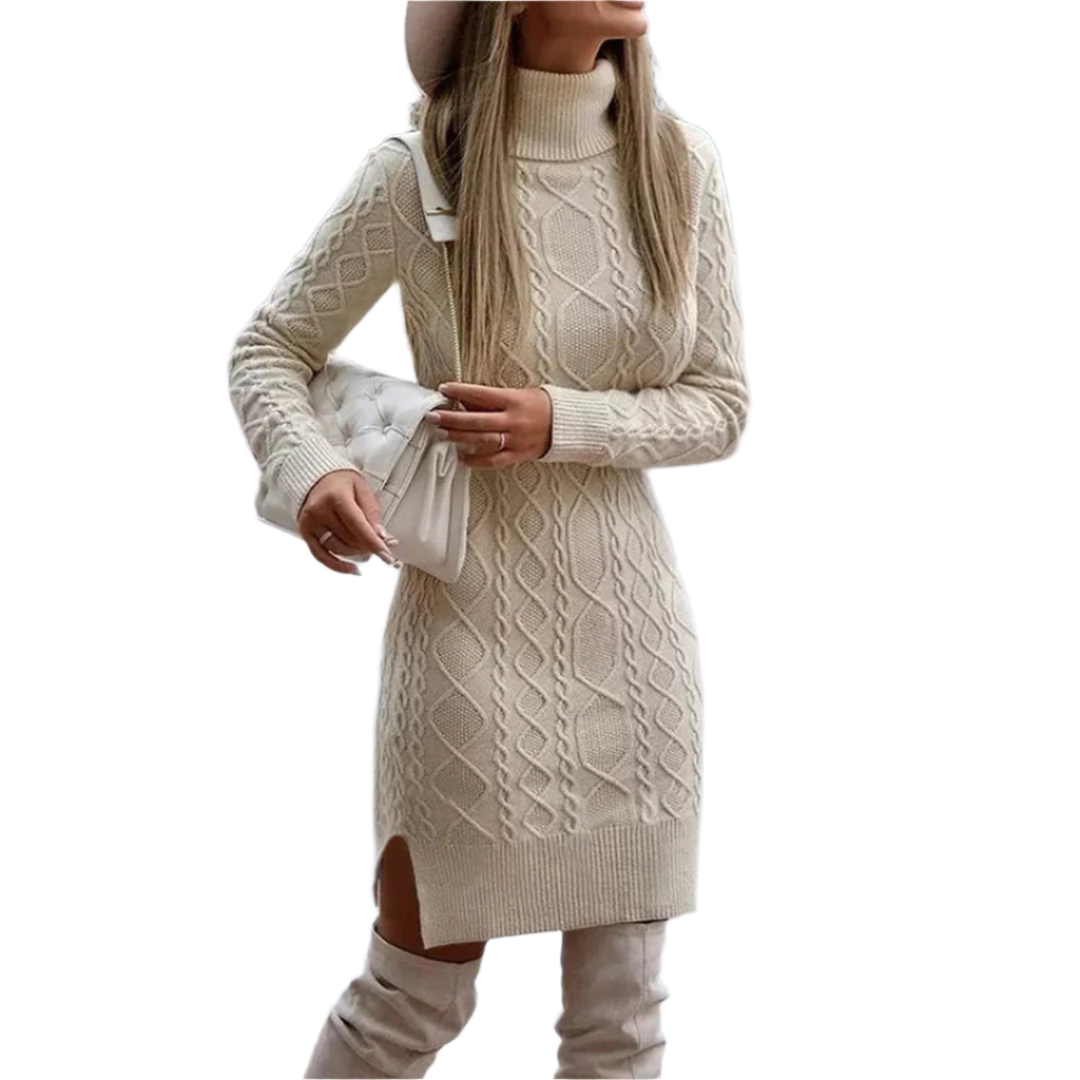 Isabella – Warme Gebreide Dames Coltrui Jurk