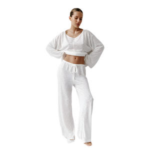 Chiara – Zacht-Touch Dames Witte Loungewear Set