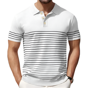 Flynn – Ademend Heren Gestreept Casual Polo