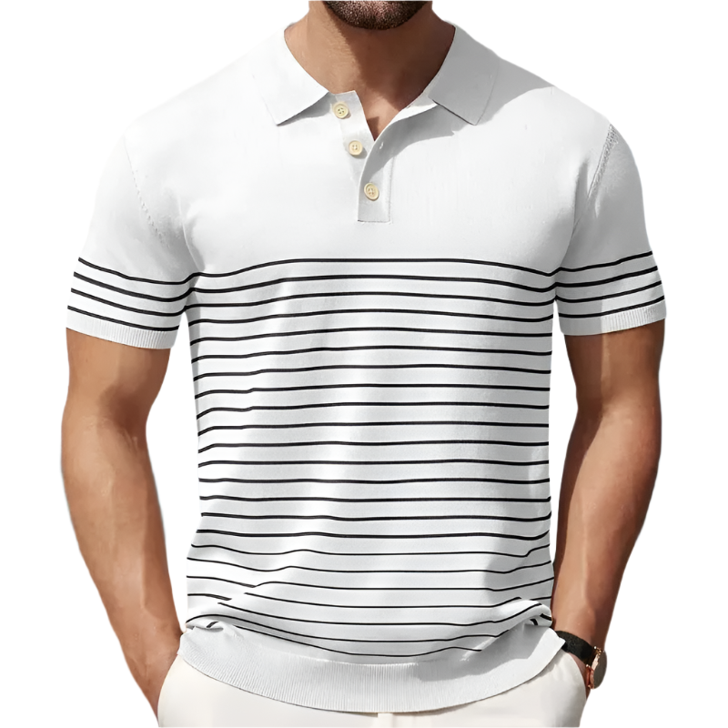 Flynn – Ademend Heren Gestreept Casual Polo