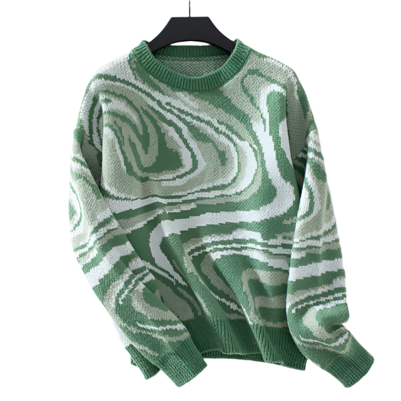 Lucia – Moderne Dames Wollen Trui met Golvend Design