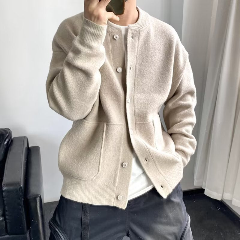 Matteo – Gebreid Cashmere Herencardigan met Knopen