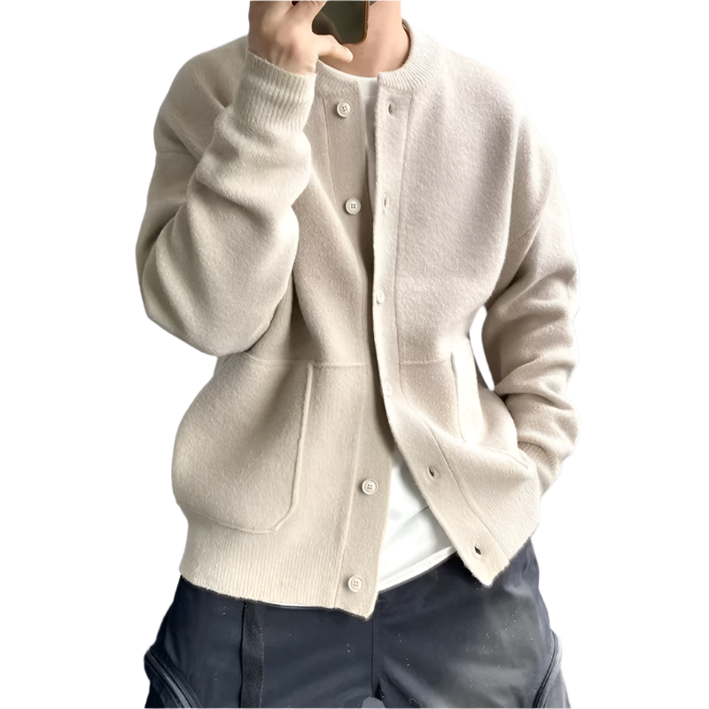 Matteo – Gebreid Cashmere Herencardigan met Knopen