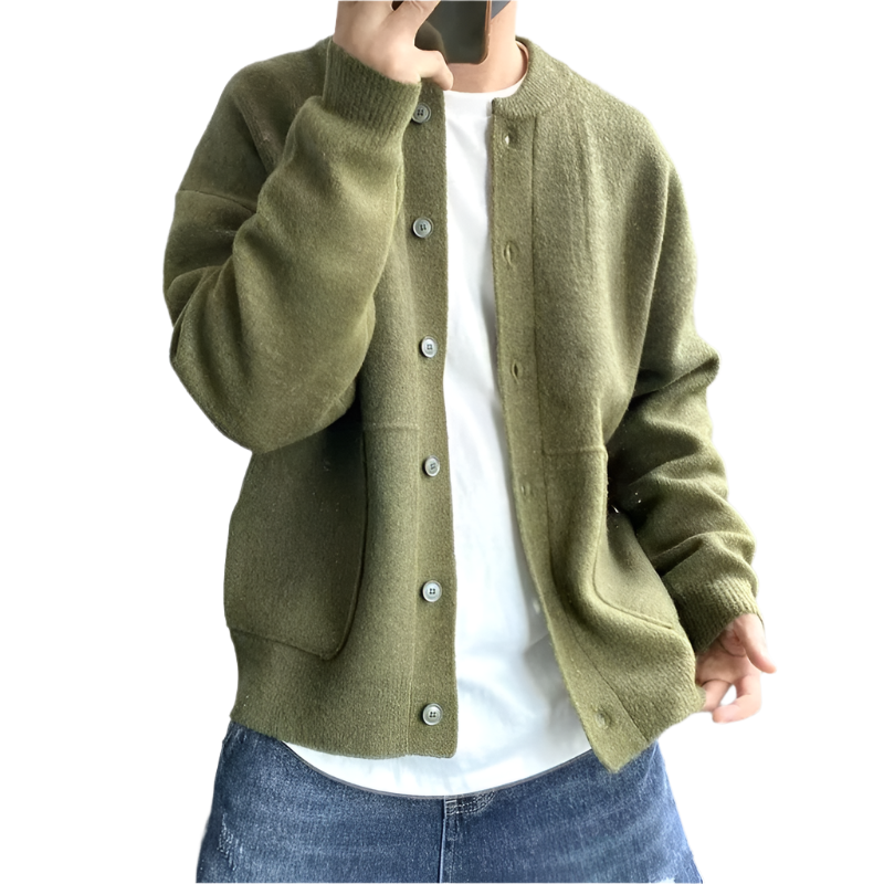 Matteo – Gebreid Cashmere Herencardigan met Knopen