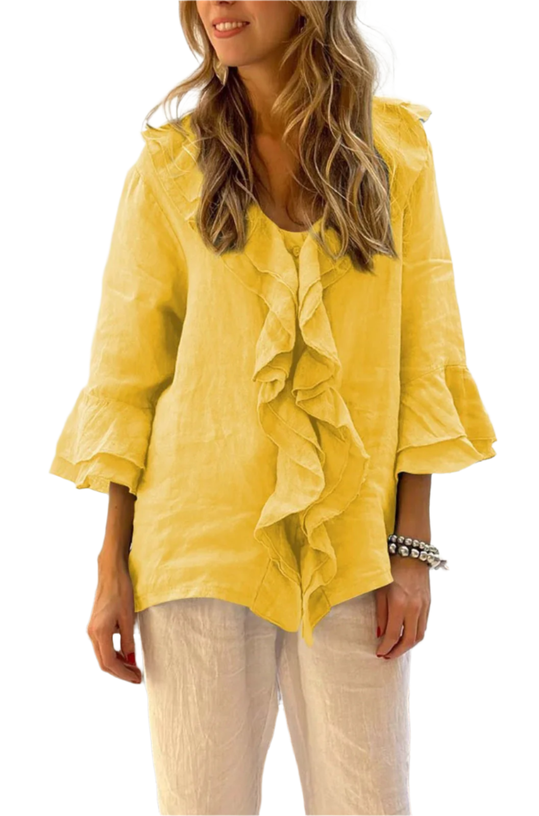 Isabella – Elegante Dames Ruffle Blouse
