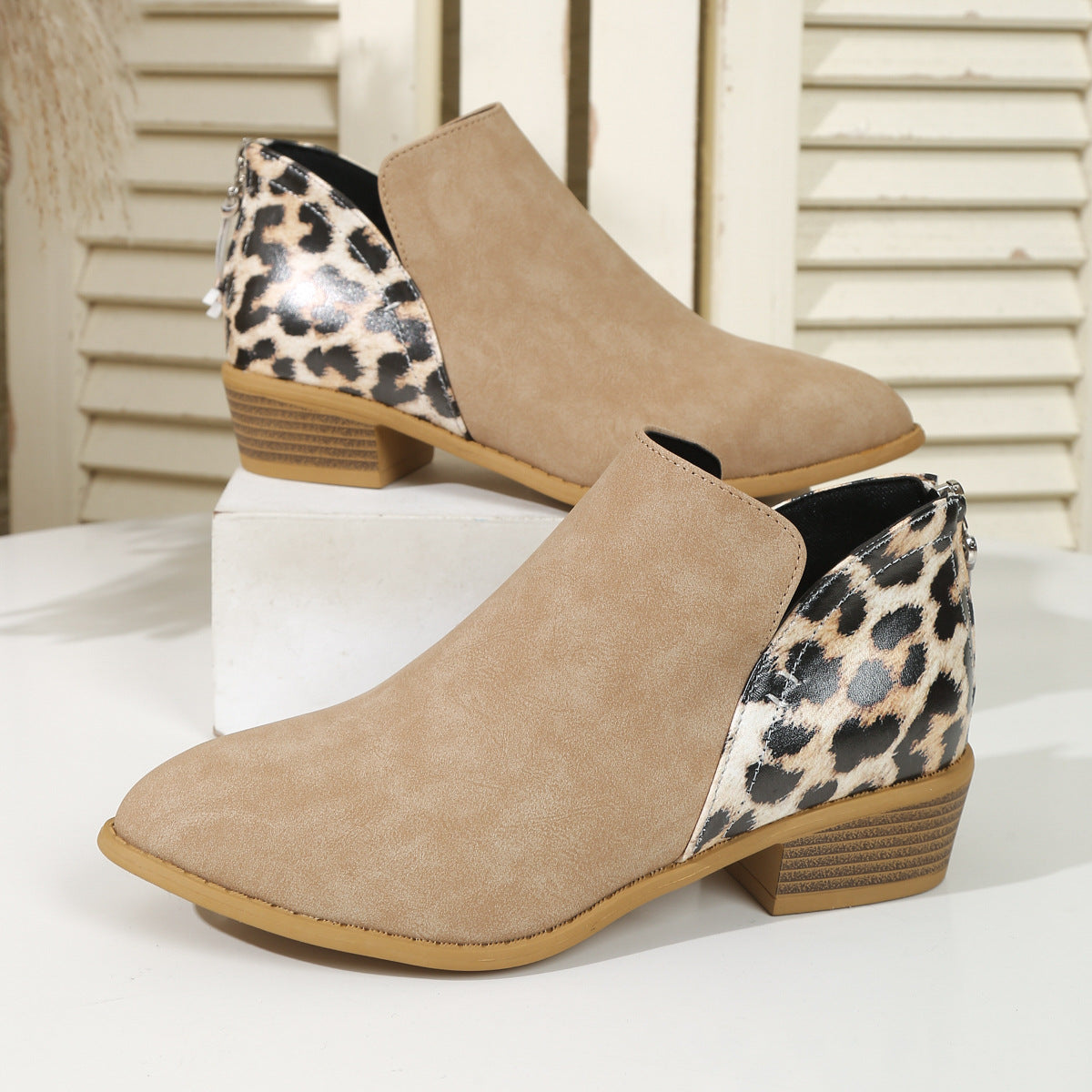 Irene – Dames Suède-Look Boots met Blokhak