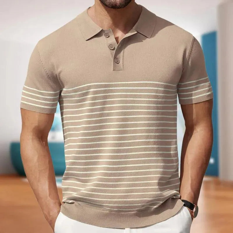 Flynn – Ademend Heren Gestreept Casual Polo