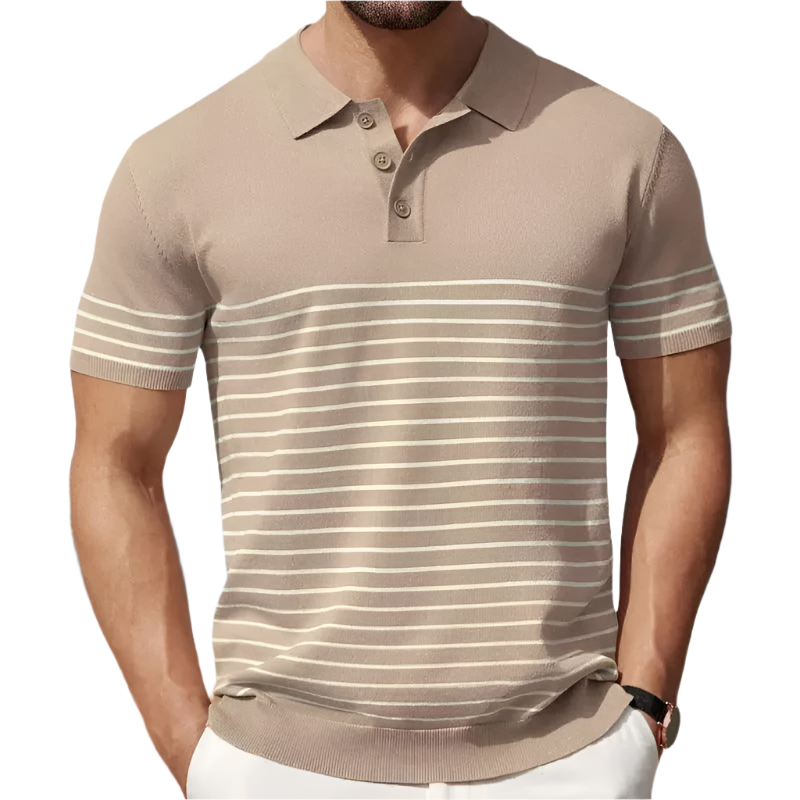 Flynn – Ademend Heren Gestreept Casual Polo